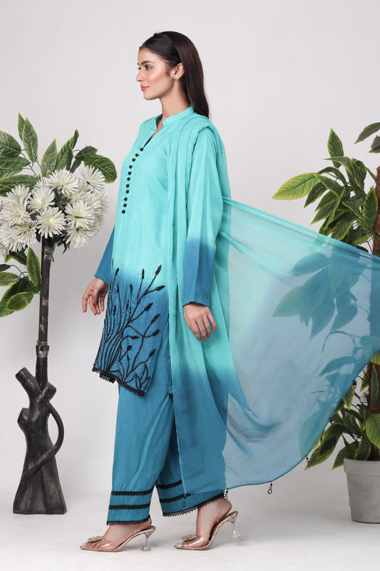 Cyanne - 3-Piece Stitched Suit - RZL114