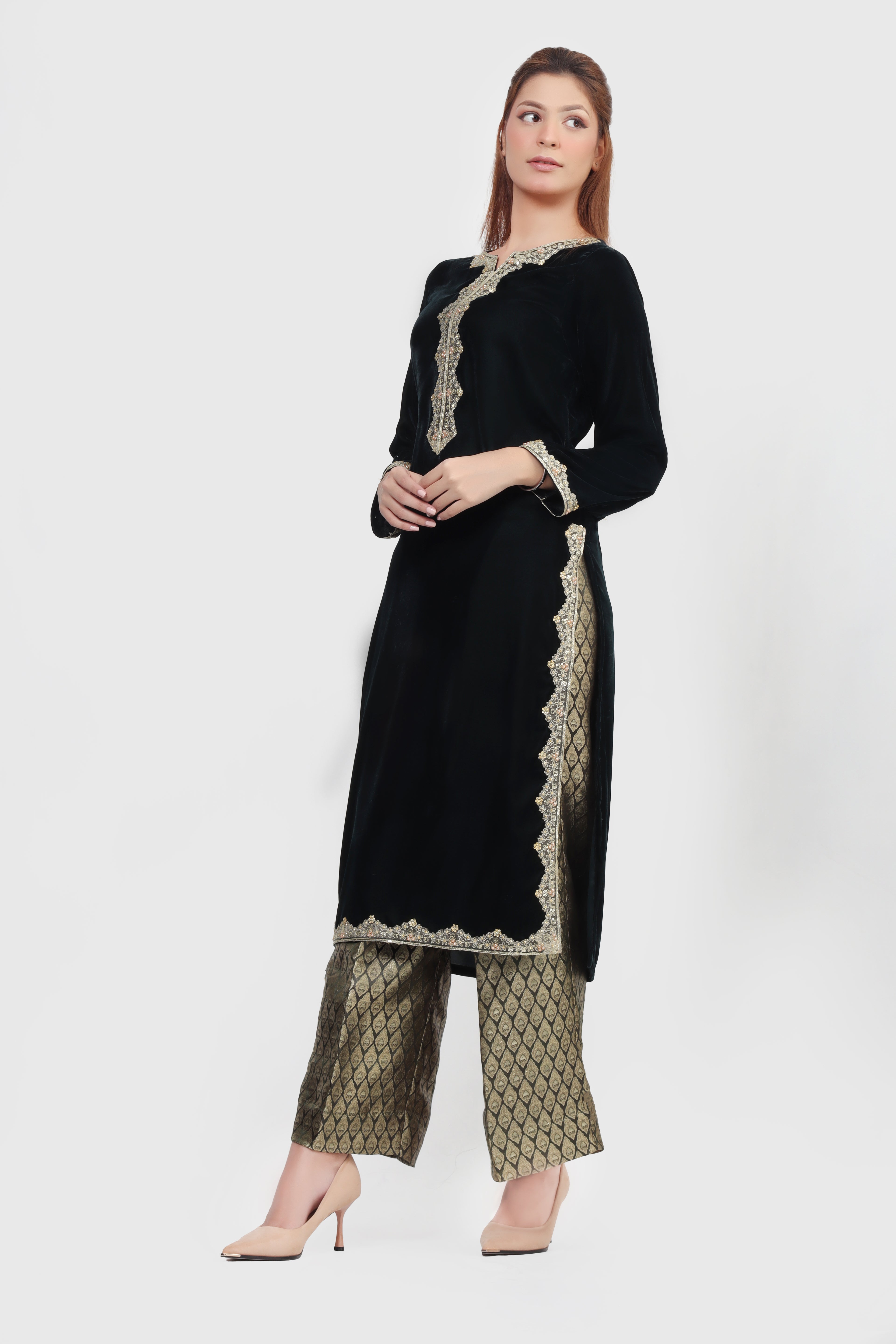 Majesty Velvet Set - 3 Piece Stitched Suit