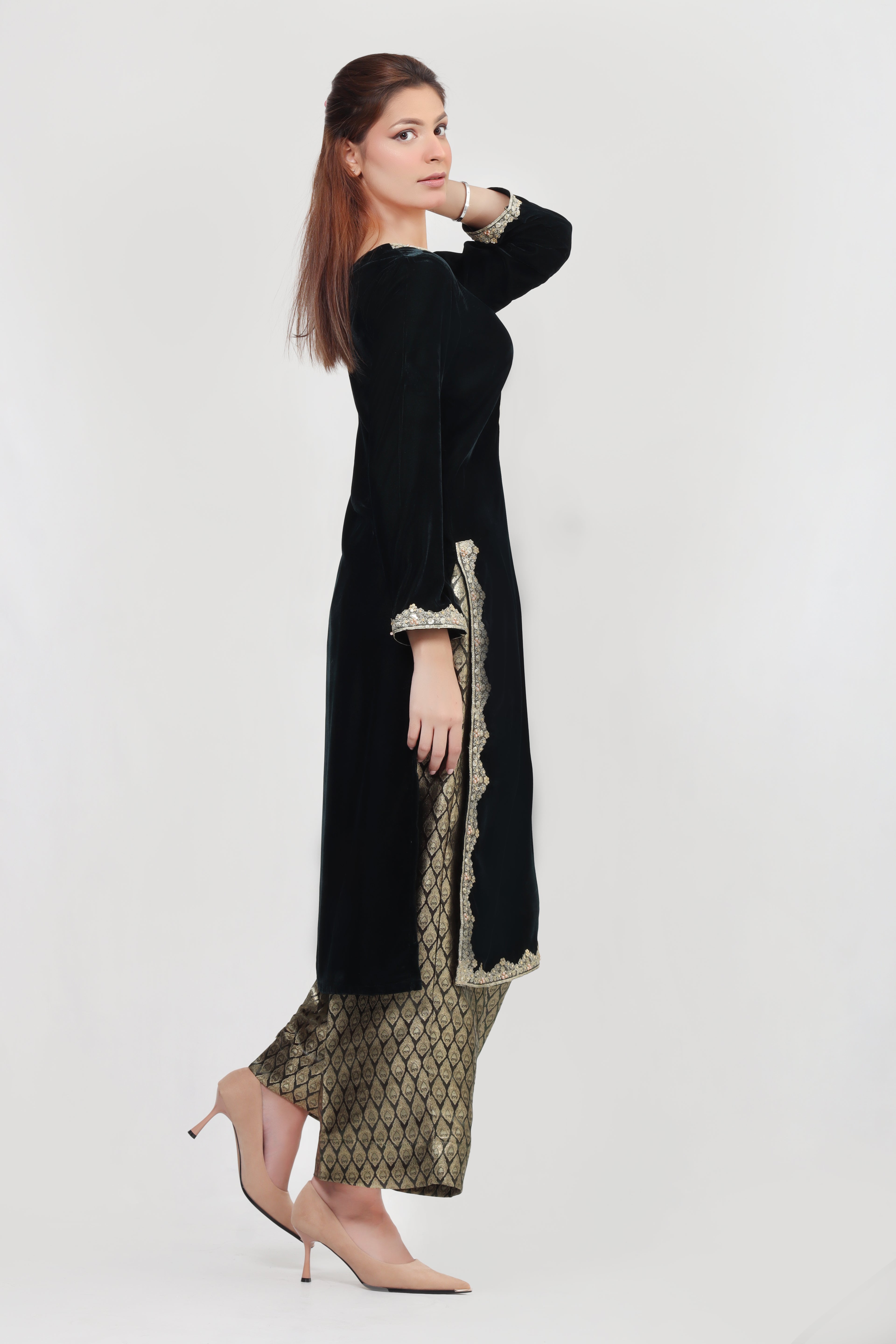 Majesty Velvet Set - 3 Piece Stitched Suit