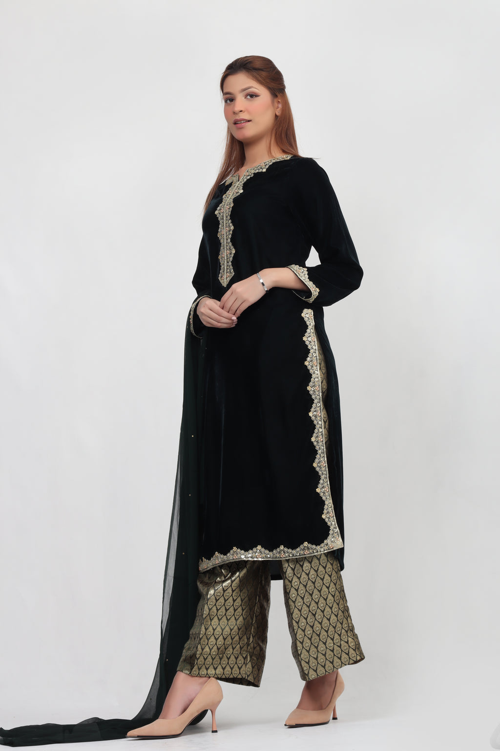Majesty Velvet Set - 3 Piece Stitched Suit
