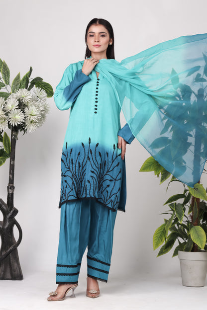 Cyanne - 3-Piece Stitched Suit - RZL114