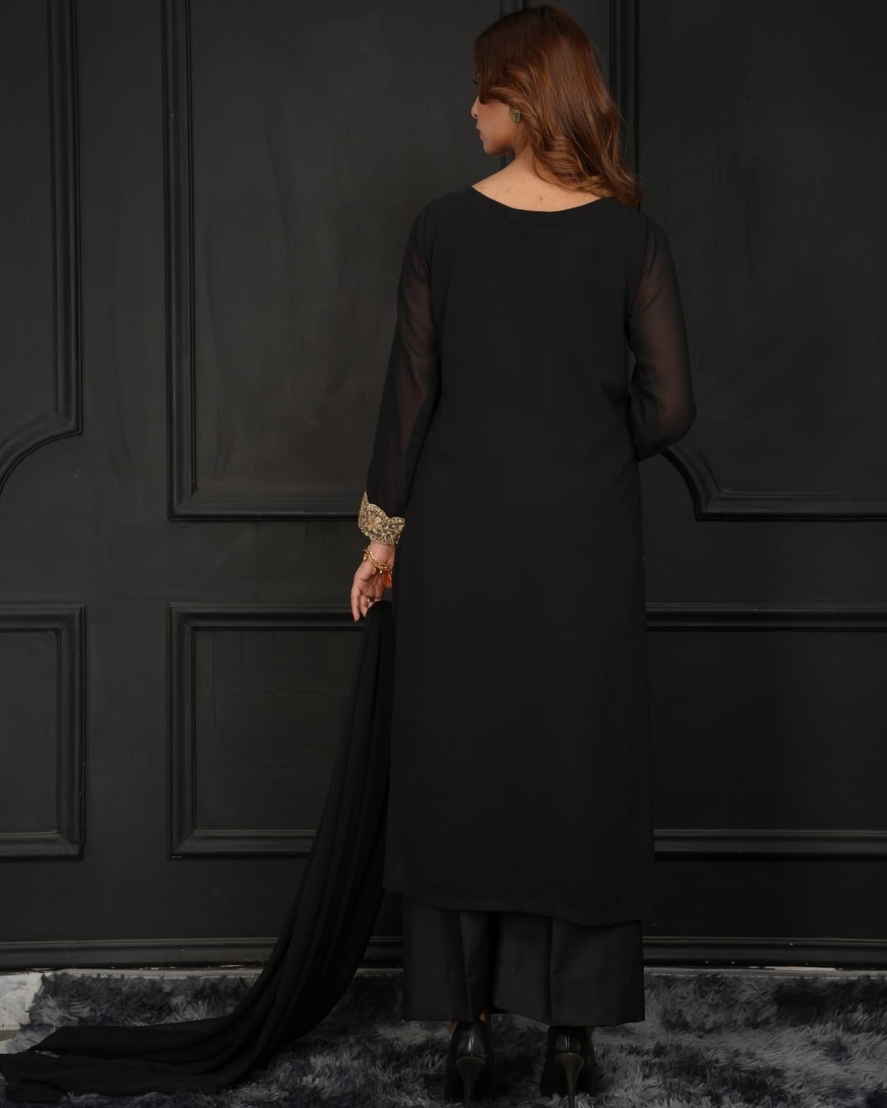 Gold Noir-3 Piece Stitched suit