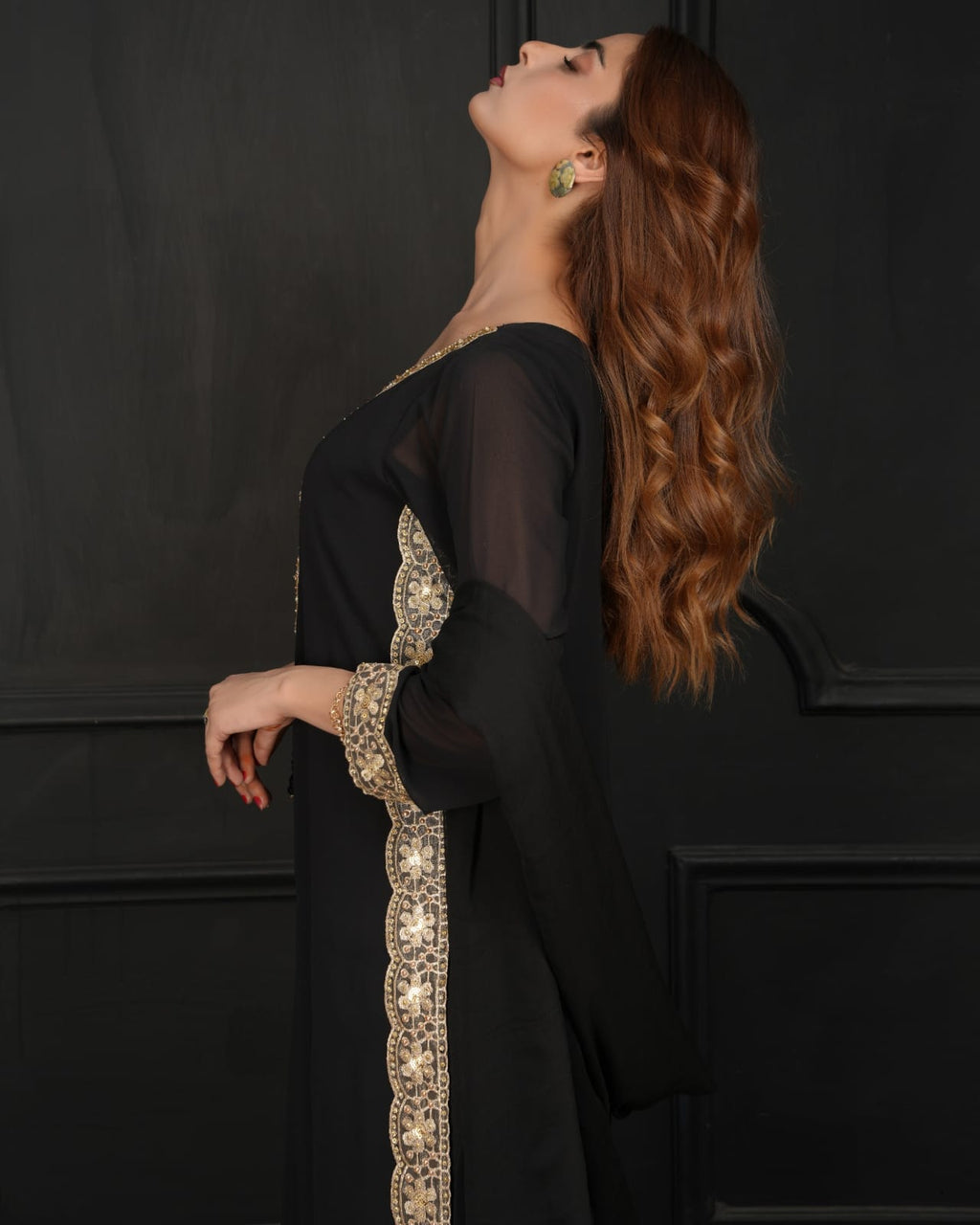 Gold Noir-3 Piece Stitched suit