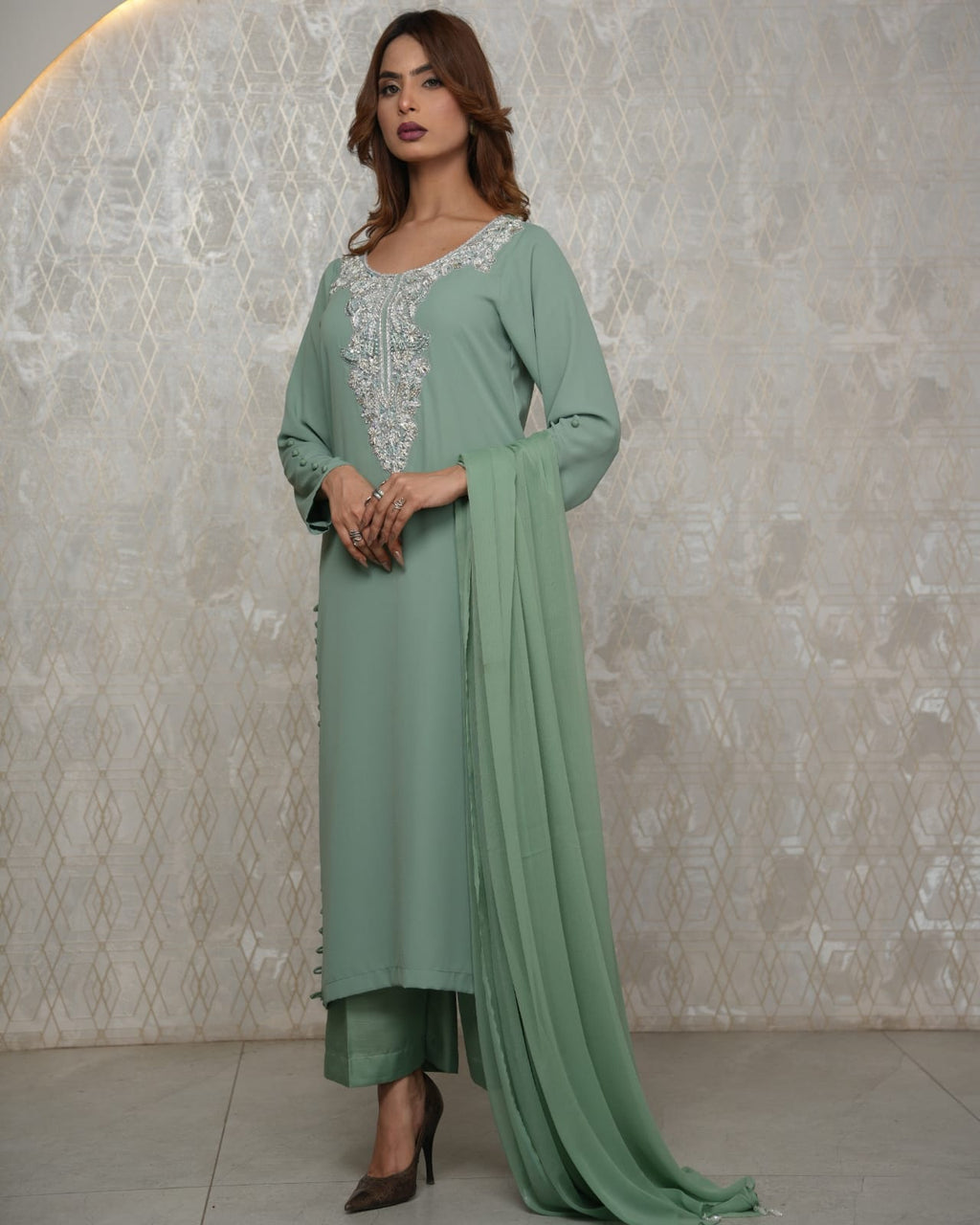Mint grace 3 piece stitched
