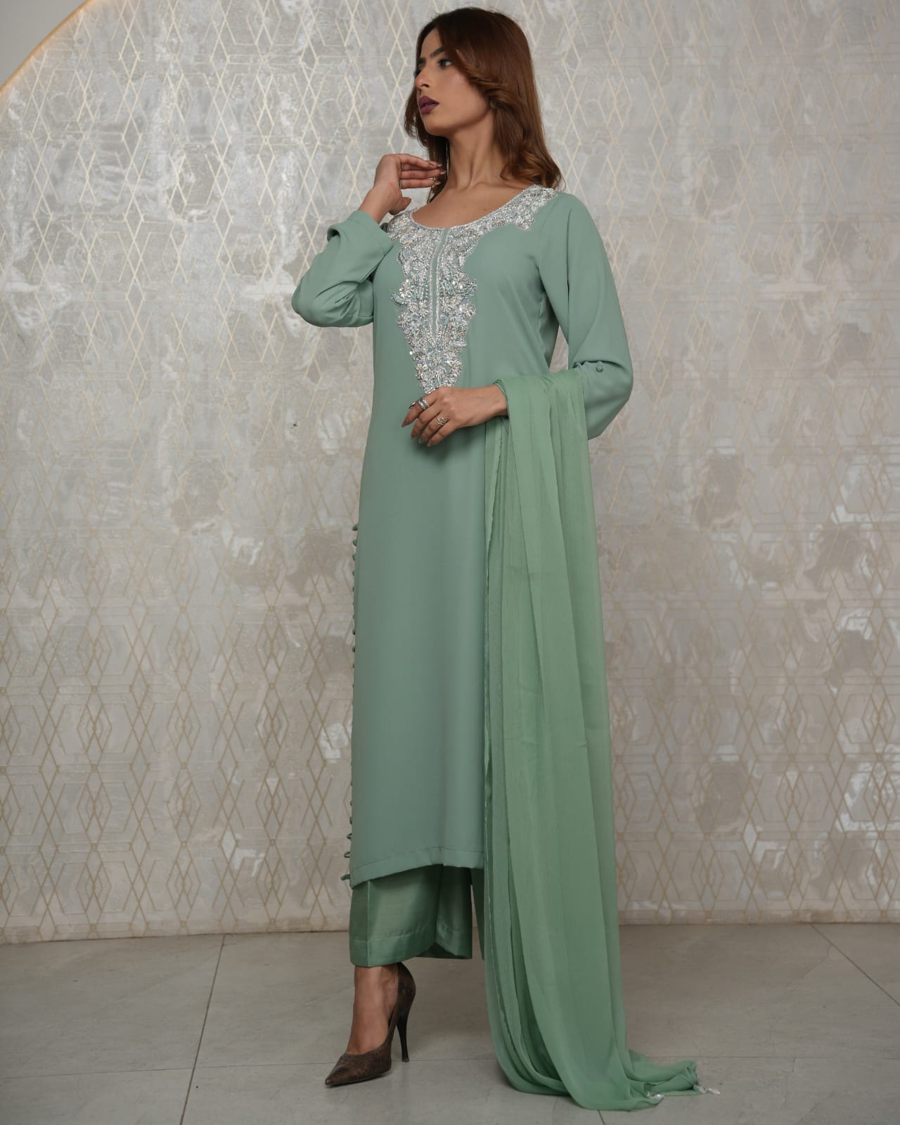 Mint grace 3 piece stitched