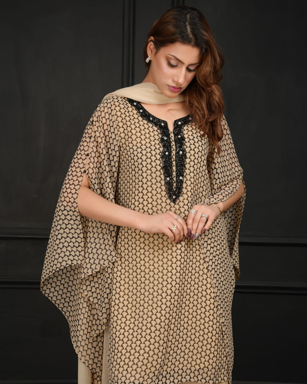 Beige Aura -3 Piece Stitched suit